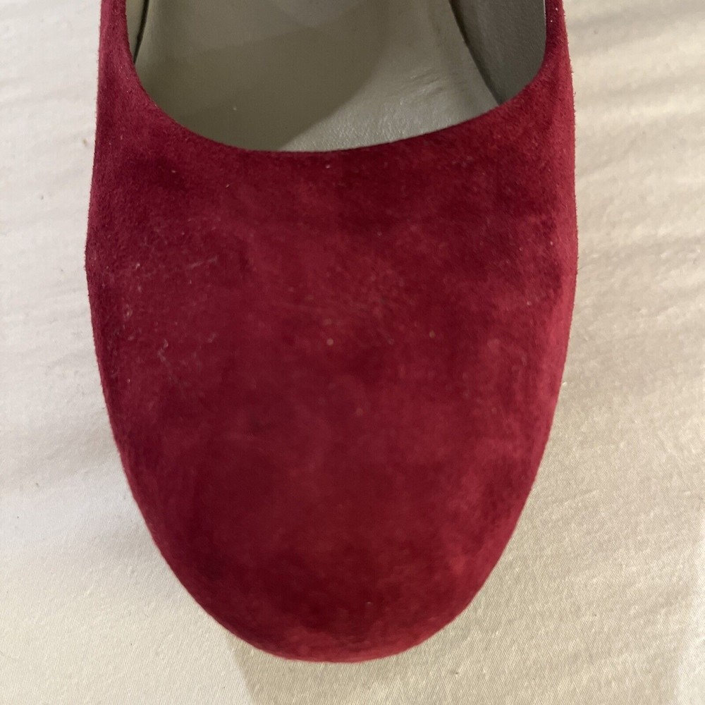 Sz 9.5 Women Eileen Fisher Leather Suede Pumps Shoes burgundy red - Picture 6 of 6